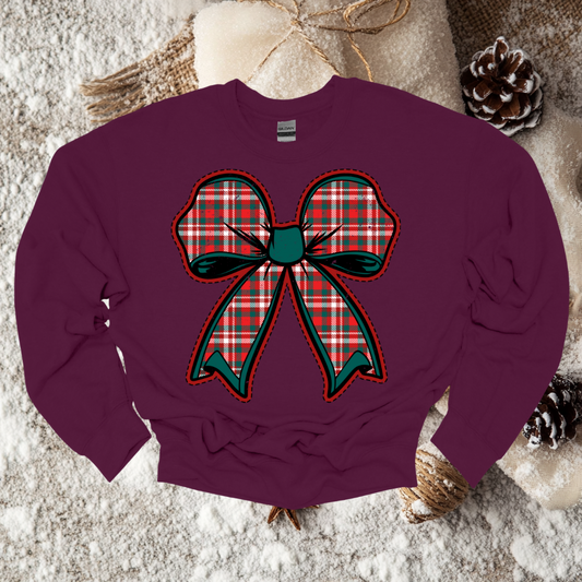 Plaid Bow Crewneck