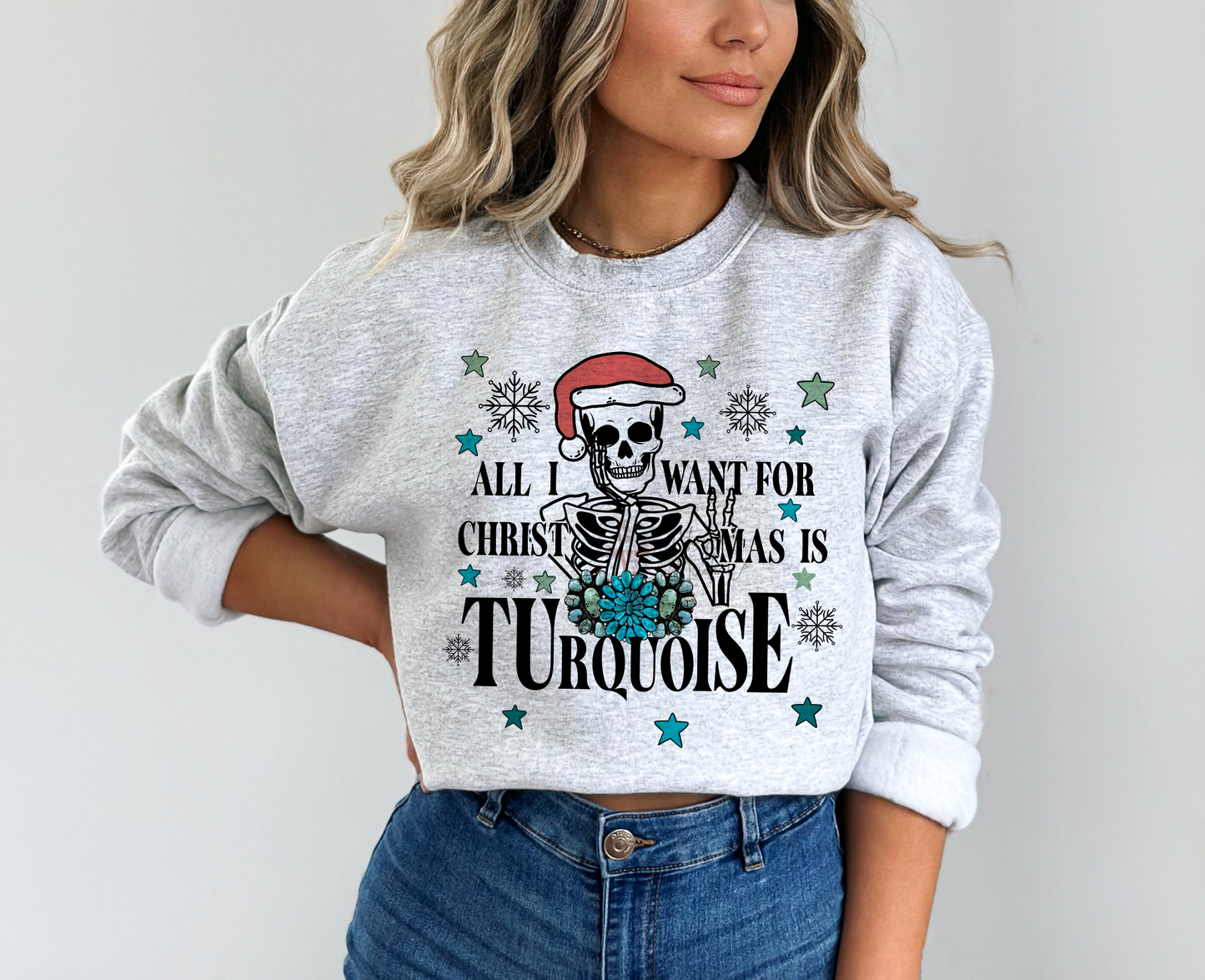 Turquoise For Christmas Crewneck or Shirt