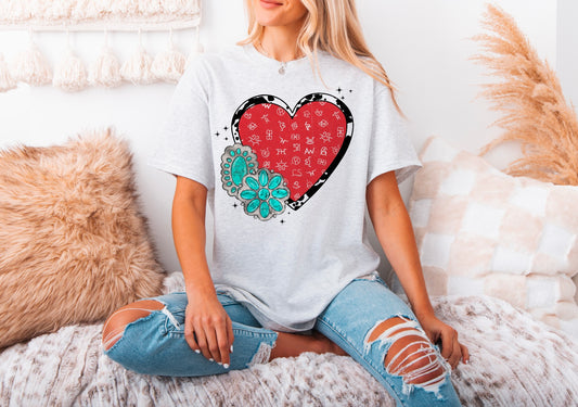 Western Valentines Heart Crewneck or Shirt