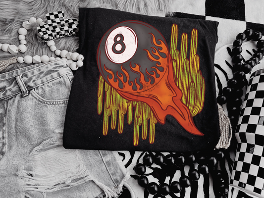 8 Ball Of Fire Graphic Tee