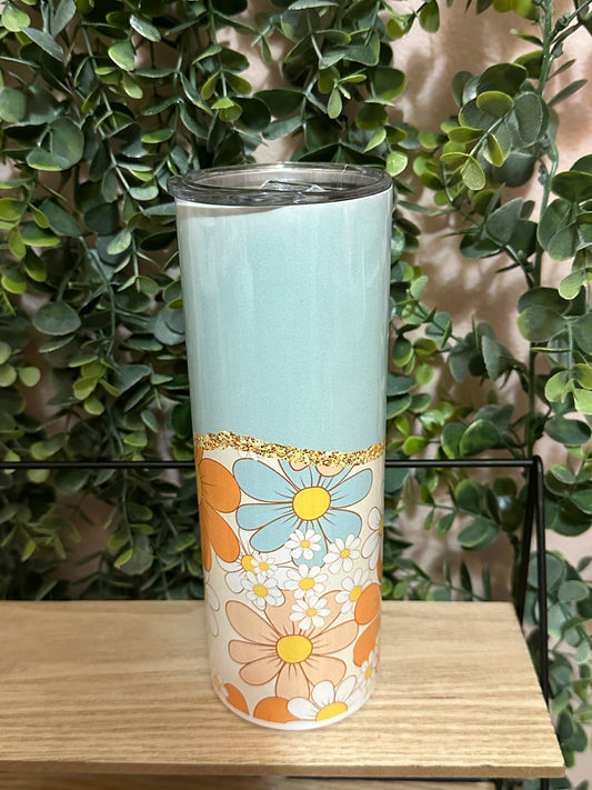 Retro Flowers Tumbler