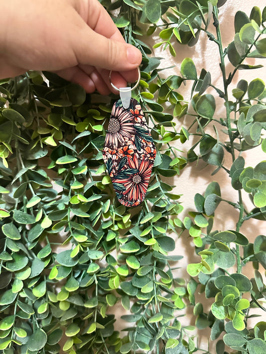 Floral Motel Key Keychain