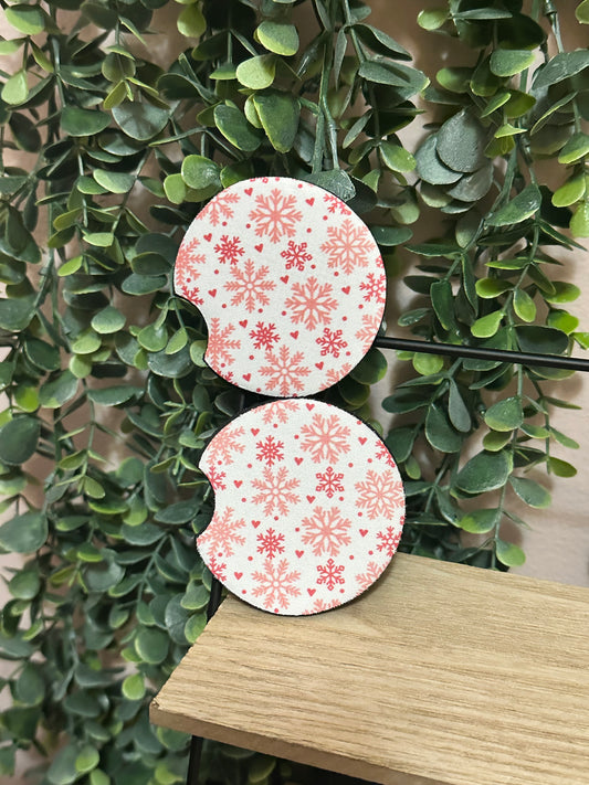 Snow Flakes Car Coasters