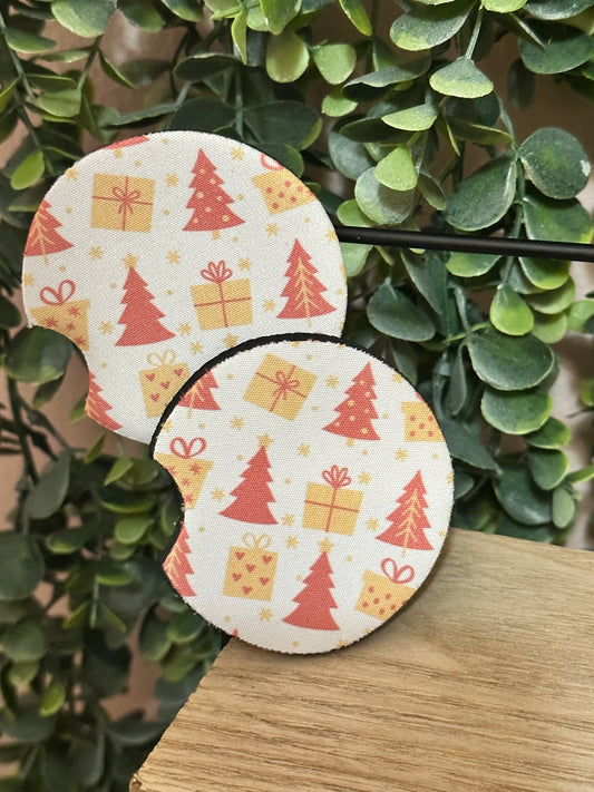 Gifts & Christmas Trees Car Coasters