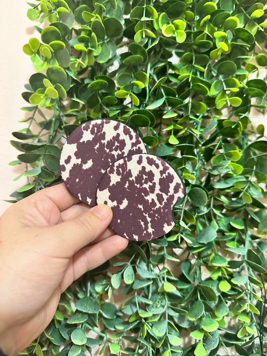 Cowhide Car Coasters