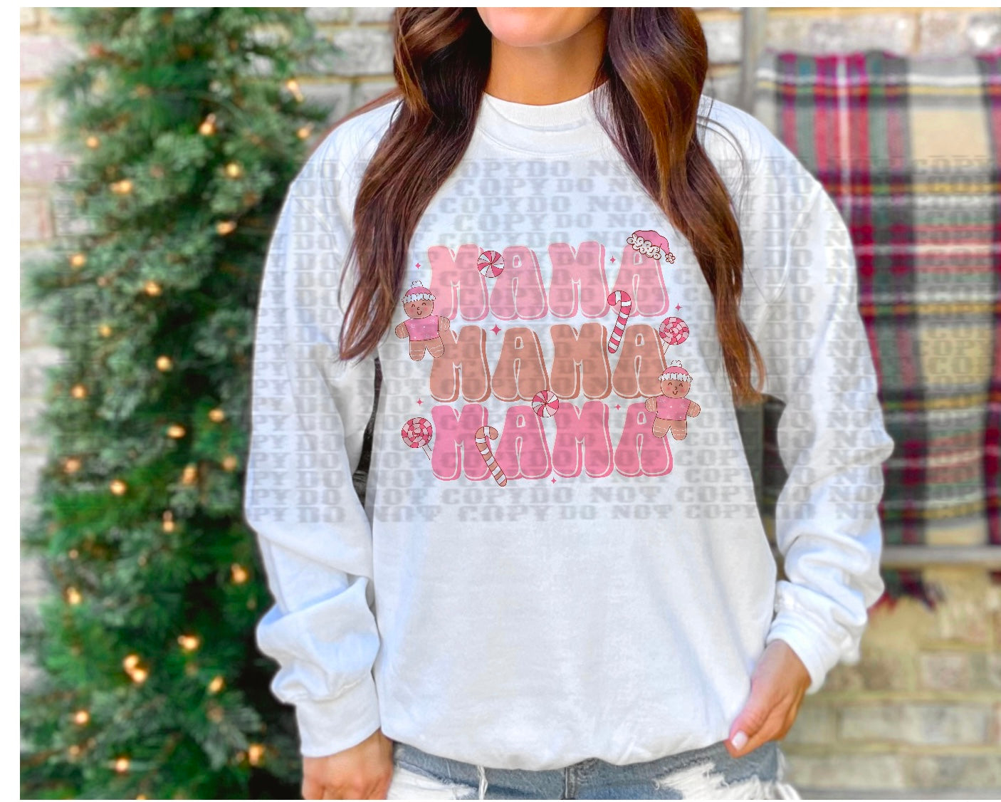 Mama Stacked Christmas Crewneck