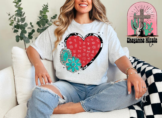 Western Valentines Heart Crewneck or Shirt