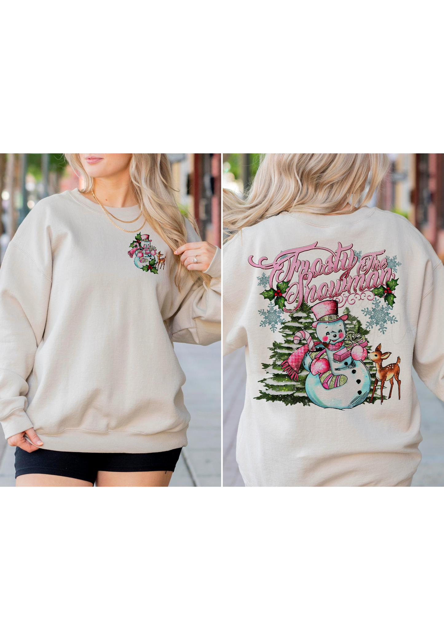 Frosty front and back design Crewneck