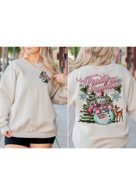 Frosty front and back design Crewneck