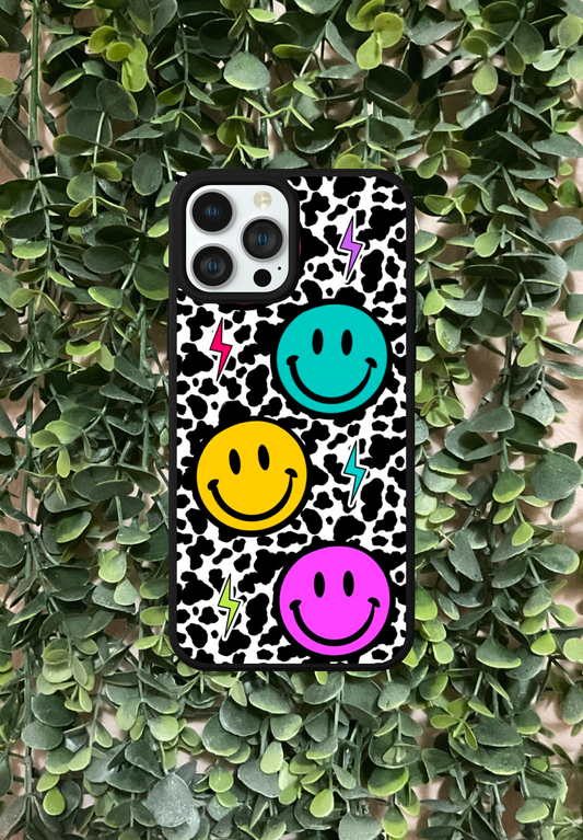 Cow print Happy Faces Phone Case