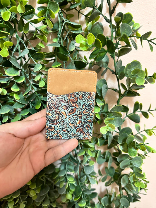 Tooled Leather Phone Wallet