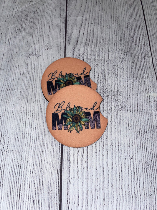 Blessed Mom Car Coasters