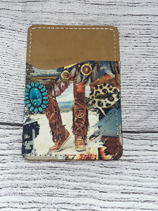 Western Collage Phone Wallet