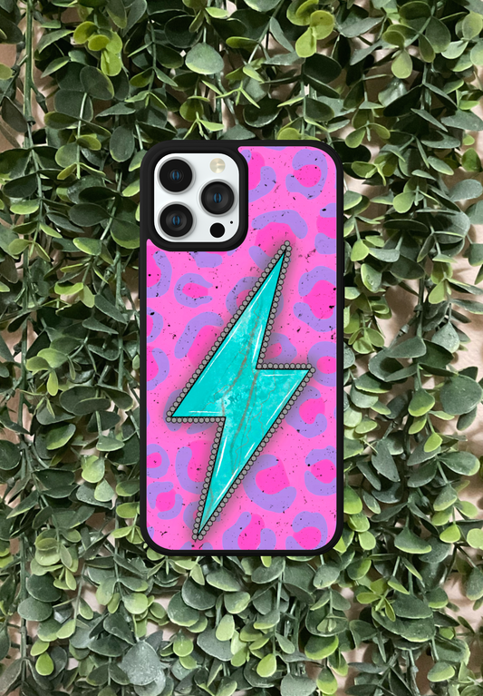 Turquoise Lightening Bolt Phone Case